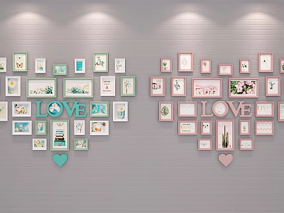 Nordic Photo Wall Love Photo Wall 3d model