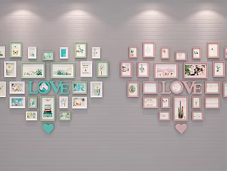 Nordic Photo Wall Love Photo Wall 3d model
