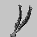 Game Movie Character White Jawbone Skeleton Model With Teeth Structure On Black Background