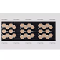 Modern Interior Ceiling Design With Hexagonal Black And Beige Geometric Panels 3d model