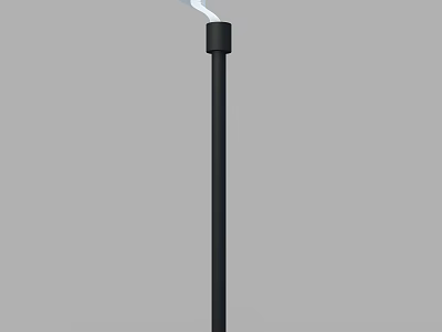 Sleek Black Outdoor Light Fixture With Tall Pole For Garden Pathway Illumination 3d model