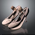 Elegant Pink High Heels With Bowknot Decor And Ankle Straps For Women