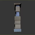 3D Geometric Arch Structure With Stacked Colorful Blocks And Cubes Design