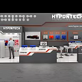 HYPDTECH Exhibition Booth With Display Screens Reception Desk And Product Displays