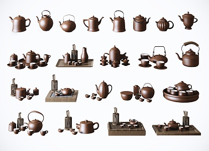 New Chinese Tea Set 3d model