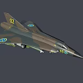 Military Green Gray Fighter Jet With 02 10 Markings And Streamlined Design