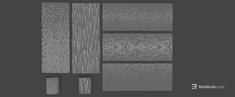 Modern Feature Wall Design With Gray Tone Various Textures And Patterns 3d model