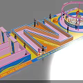 Fun Interactive Zone With Colorful Maze Spring Bed And People Activities In 2025 Things Space