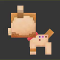 Cute Pixel Style Orange Cat Doll With Big Eyes And Tongue Sticking Out