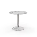 Round Coffee Table With White Marble Top And Single Pedestal Base Design 3d model
