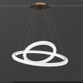 Modern Hanging Double Circular Ring Chandelier With Sparkling Crystal Accents