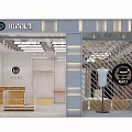 Stylish Clothing Store Interior Exterior With Mannequins Shelves And Modern Lighting