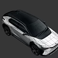 White Modern Electric SUV Car With Sleek Exterior And Black Wheels Design
