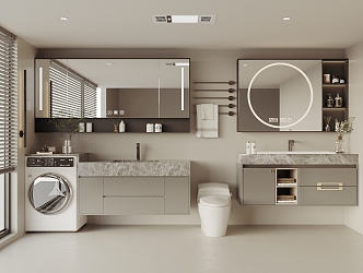 bathroom cabinet washing machine cabinet wash basin 3d model