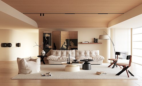 modern living room home living room 3d model