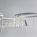 Modern Metal Pergola With Circular Curved Top And Sleek Support Structures 3d model