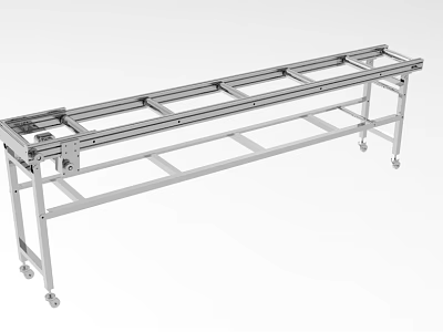 Industrial Equipment Metal Frame Mobile Conveyor Workbench With Long Structure And Wheels 3d model