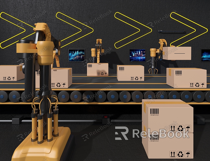 Automatic assembly line conveyor belt intelligent logistics model