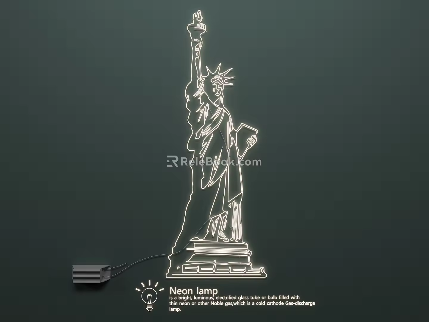 Light emitting lamp neon lamp advertising lamp advertising word pattern 3d model