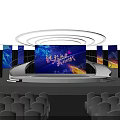 Modern Stage Design With Round Platform Blue Lighting And Large Screens 3d model