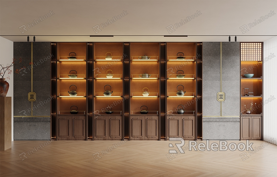 New Chinese Tea Cabinet New Chinese Decorative Cabinet New Chinese Display Cabinet Storage Cabinet model