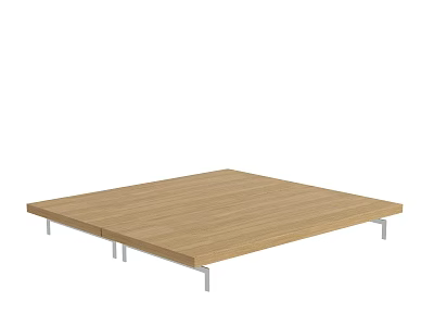 Modern Wooden Square Coffee Table With Metal Legs And Simple Design 3d model