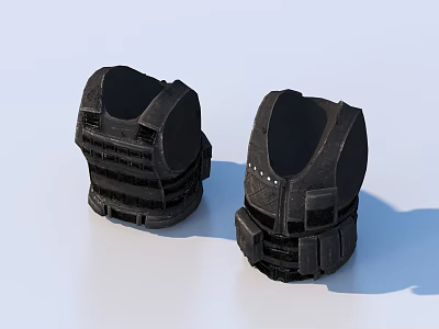 Two Black Tactical Vests With Structured Design And Protective Panels 3d model