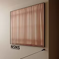 NSNS Abstract Oil Painting With Brown Beige Tones Hung On Light Wall