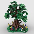 LEGO toy building blocks big tree forest greening plants 3d model