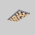 Elegant Luxury Chandelier Featuring Golden Brown Square Geometric Pattern for Modern Home Interior