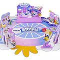 Children's Growth Ceremony Decorated With Circular Pink Purple Stage And Cartoon Elements