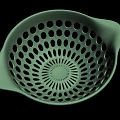 Light Green Household Colander With Perforated Design And Dual Handles For Kitchen Use
