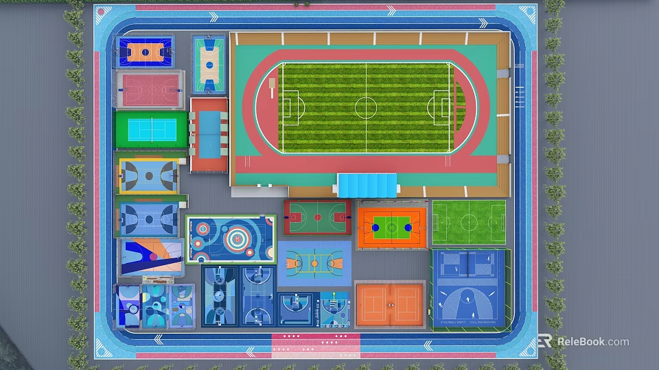 Fire Rescue Access Area Design In Sports Facility Site Layout And Safety Planning 3d model 