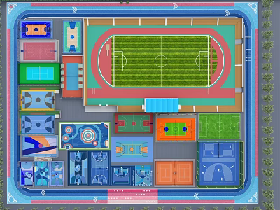 Fire Rescue Access Area Design In Sports Facility Site Layout And Safety Planning 3d model