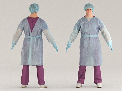 Pedestrian figure person adult doctor 3d model