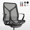 Modern Office Chair With Mesh Back Armrests Swivel Wheels Black And Gray Design