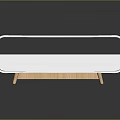 Modern White Coffee Table With Wooden Legs And Storage Shelf Design