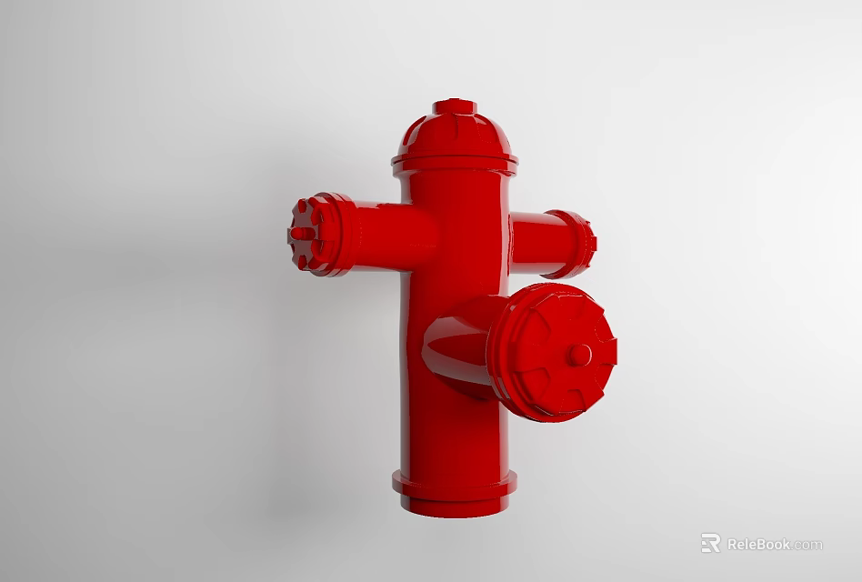 Red Fire Hydrant Essential Emergency Fire Safety Equipment Design 3d model 
