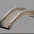 Traditional Stone Arch Bridge with Stairs and Decorative Stone Railings