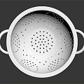 Stainless Steel Kitchen Strainer With Double Handles And Perforated Design For Cooking
