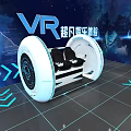VR Entertainment Experience Device With Circular Double Seat And Futuristic Interactive Design 3d model