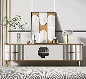 Light Luxury TV Cabinet 3d model