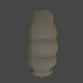 Detailed Brown Textured Segmented Organic Shape 3D Model Digital Rendering