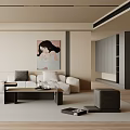 Modern Living Room With Sofa Coffee Table And Decor 3d model