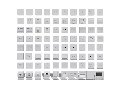 Modern switch component hardware switch combination 3d model