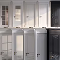Hinged Doors with Various Designs White Gray Black Colors Glass Panels and Paneled Patterns