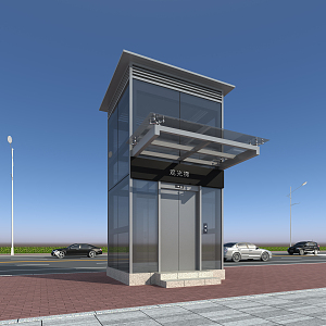 Modern sightseeing elevator 3d model