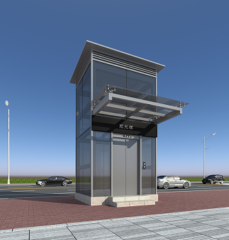 Modern sightseeing elevator 3d model