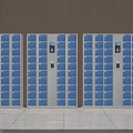 Smart Public Storage Lockers With Electronic Panels And Blue White Design For Multiple Use 3d model
