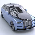 Light Blue Rolls Royce Luxury Car With Grille Headlights And License Plate